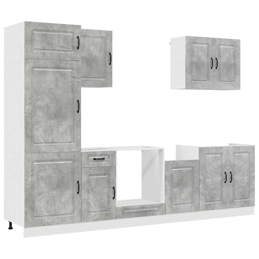 7 Piece Kitchen Cabinet Set "Kalmar" Concrete Grey