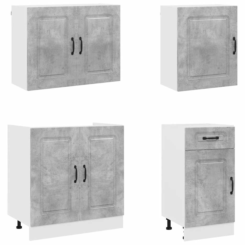 7 Piece Kitchen Cabinet Set "Kalmar" Concrete Grey