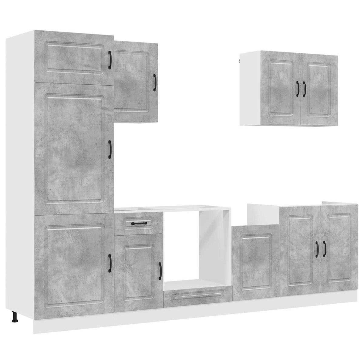 7 Piece Kitchen Cabinet Set "Kalmar" Concrete Grey