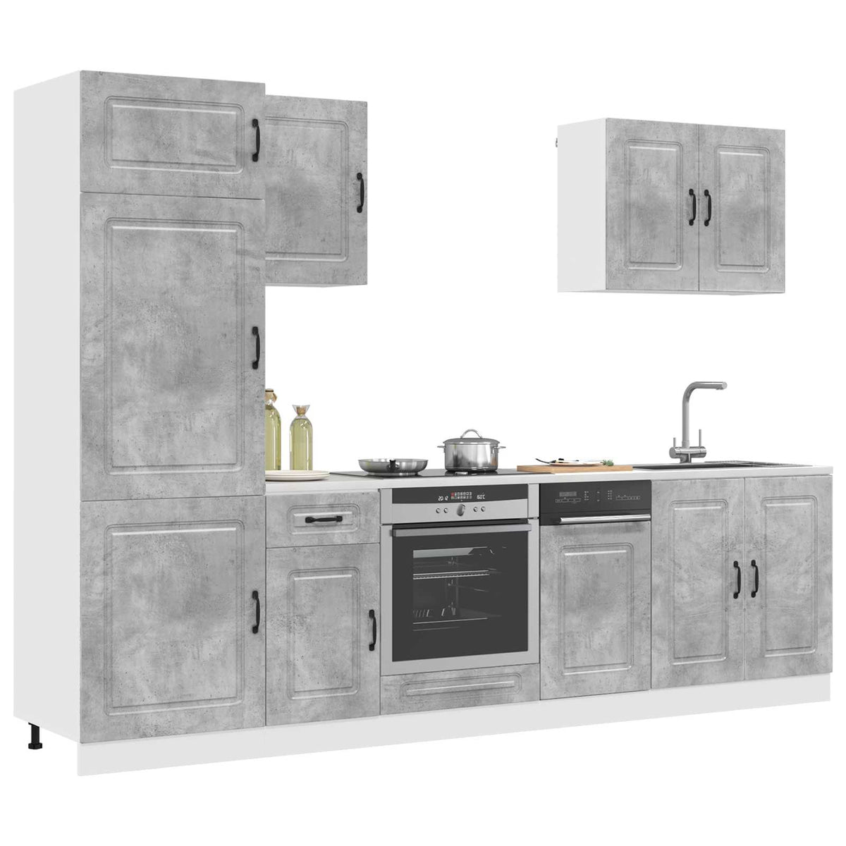 7 Piece Kitchen Cabinet Set "Kalmar" Concrete Grey