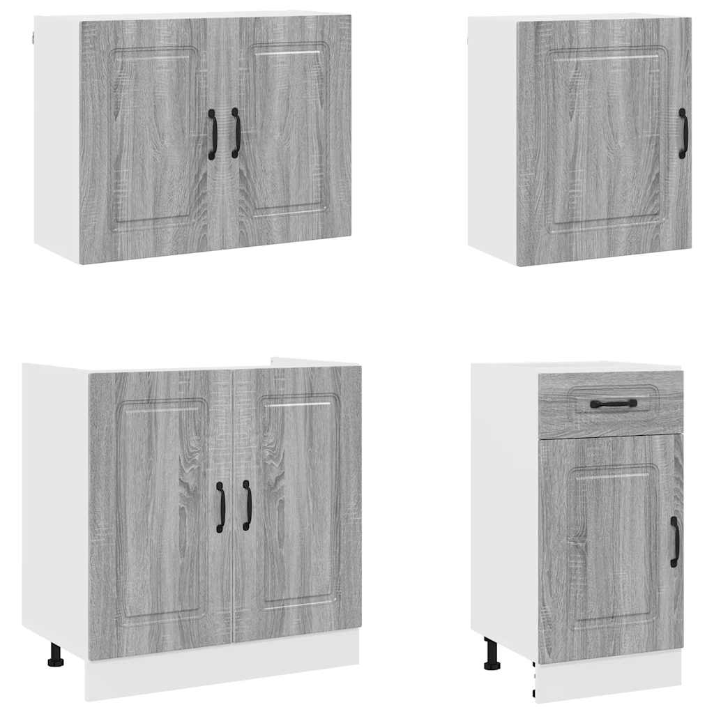 7 Piece Kitchen Cabinet Set "Kalmar" Grey Sonoma Engineered Wood