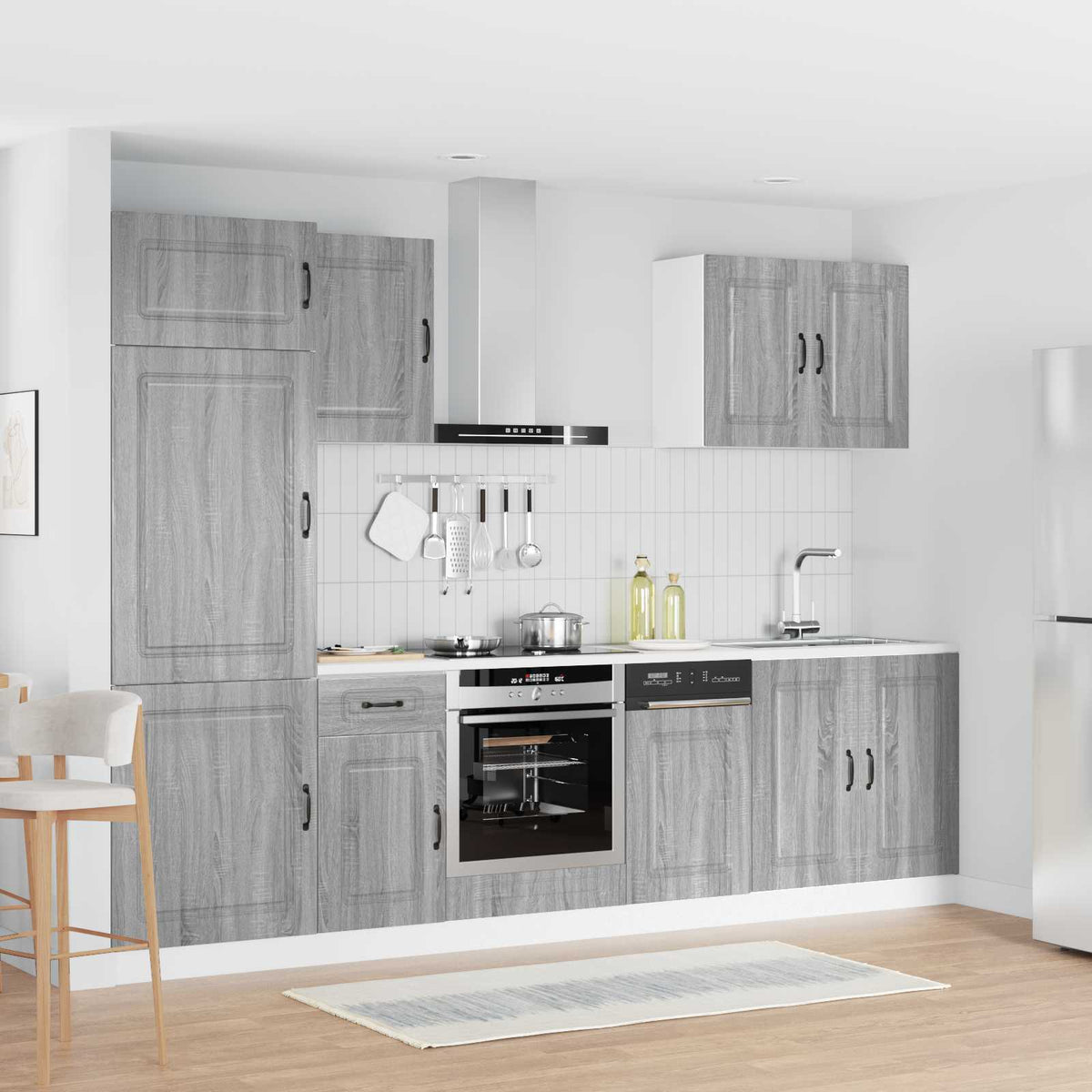 7 Piece Kitchen Cabinet Set "Kalmar" Grey Sonoma Engineered Wood
