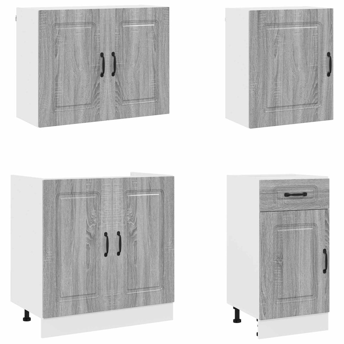 7 Piece Kitchen Cabinet Set "Kalmar" Grey Sonoma Engineered Wood