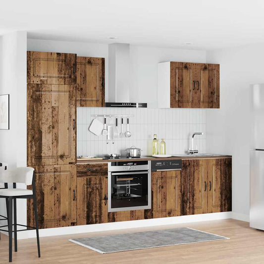 7 Piece Kitchen Cabinet Set "Kalmar" Old Wood Engineered Wood
