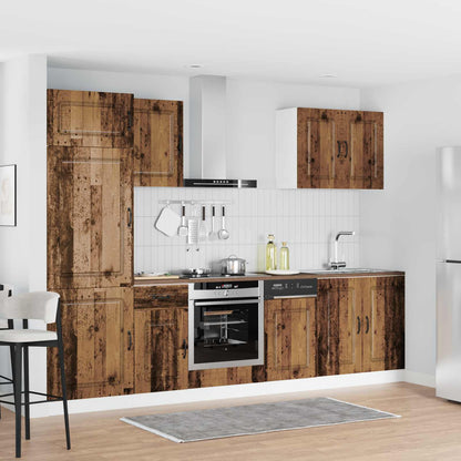 7 Piece Kitchen Cabinet Set "Kalmar" Old Wood Engineered Wood