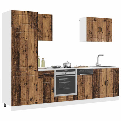 7 Piece Kitchen Cabinet Set "Kalmar" Old Wood Engineered Wood