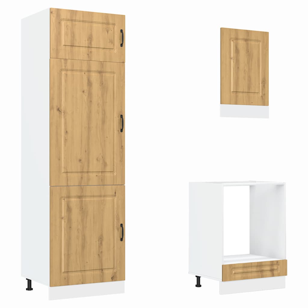 7 Piece Kitchen Cabinet Set Kalmar Artisan Oak Engineered Wood