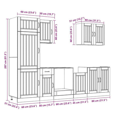 7 Piece Kitchen Cabinet Set Lucca White Engineered Wood