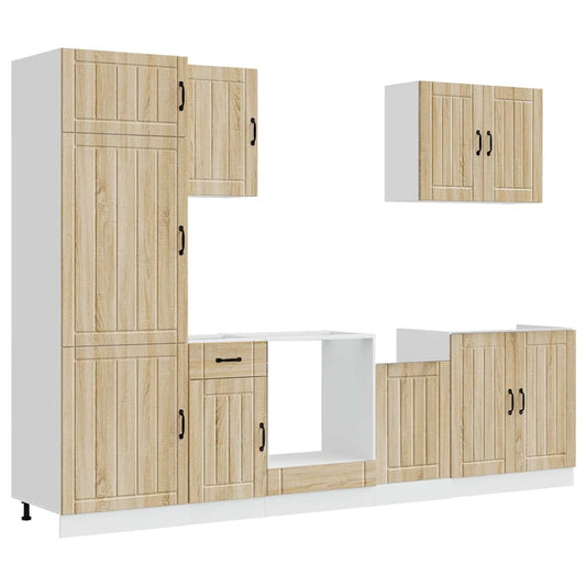 7 Piece Kitchen Cabinet Set "Lucca" Sonoma Oak Engineered Wood