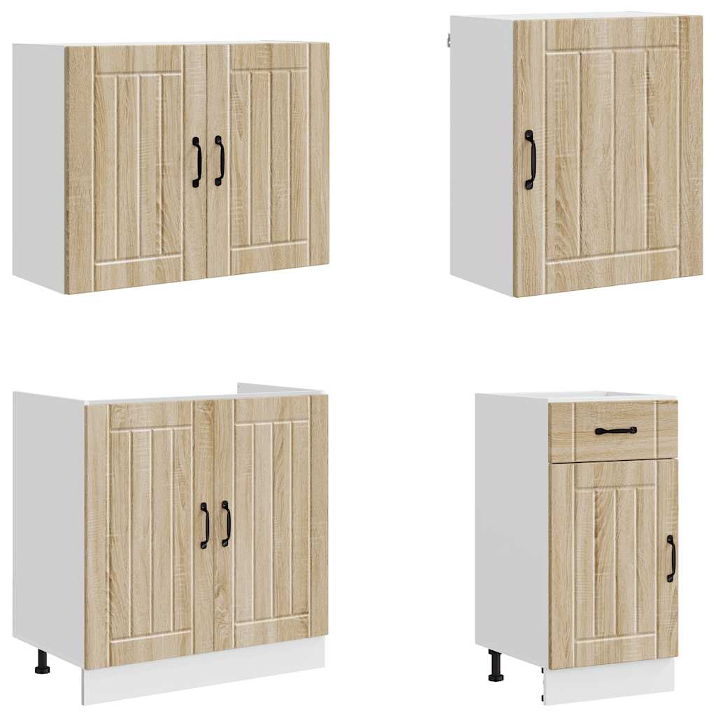 7 Piece Kitchen Cabinet Set "Lucca" Sonoma Oak Engineered Wood