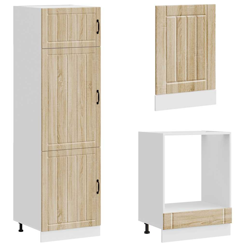 7 Piece Kitchen Cabinet Set "Lucca" Sonoma Oak Engineered Wood