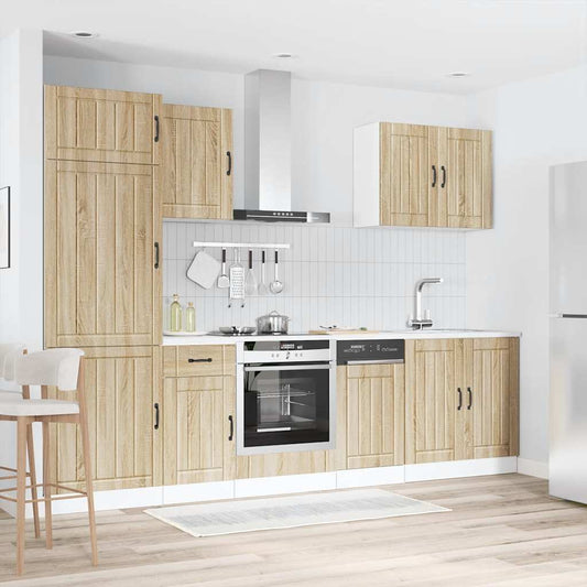 7 Piece Kitchen Cabinet Set "Lucca" Sonoma Oak Engineered Wood