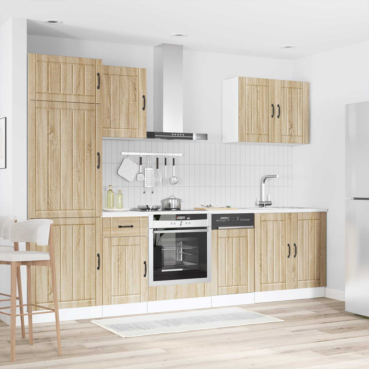 7 Piece Kitchen Cabinet Set "Lucca" Sonoma Oak Engineered Wood