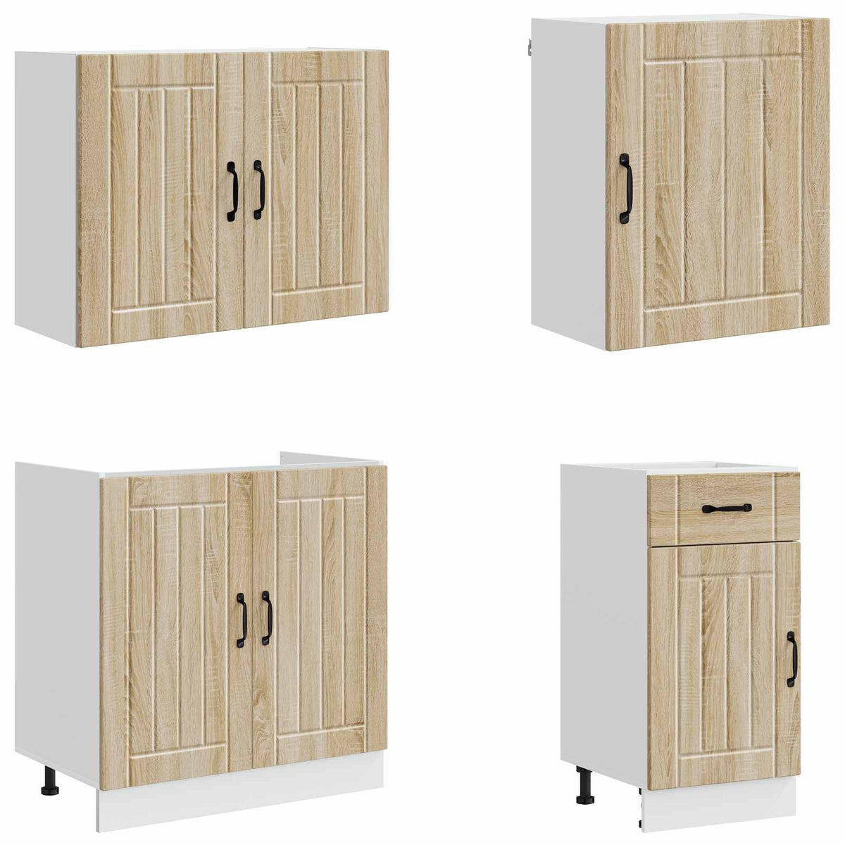 7 Piece Kitchen Cabinet Set "Lucca" Sonoma Oak Engineered Wood