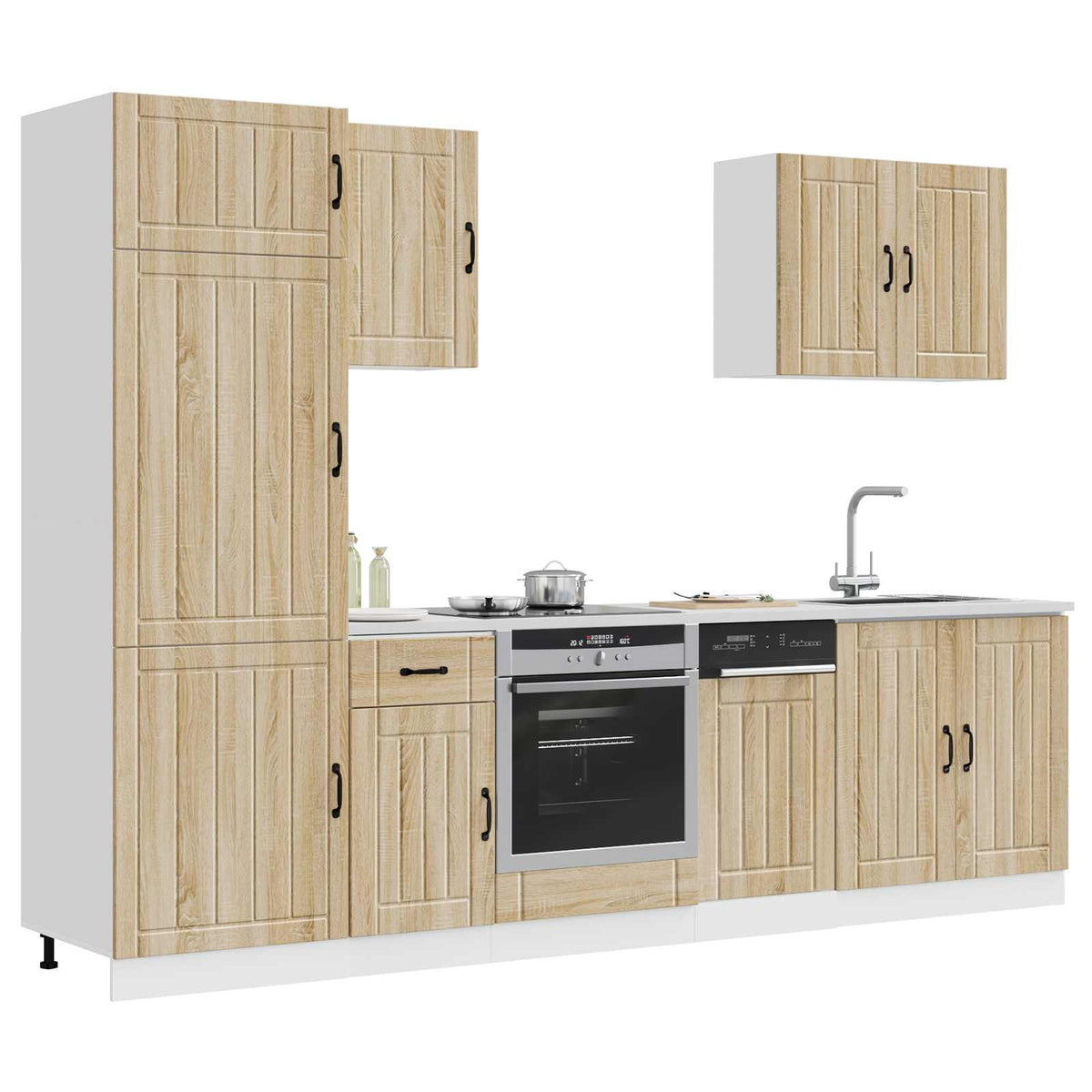 7 Piece Kitchen Cabinet Set "Lucca" Sonoma Oak Engineered Wood