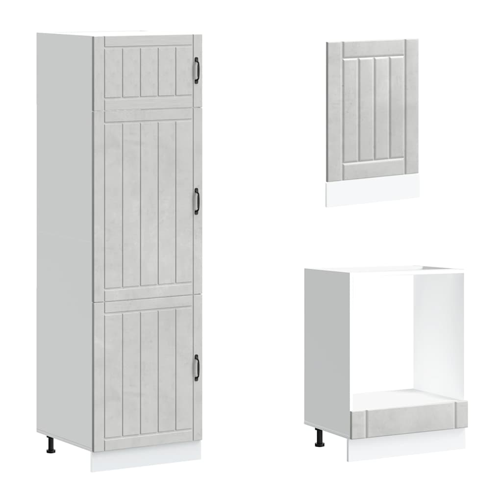 7 Piece Kitchen Cabinet Set Lucca Concrete Grey Engineered Wood