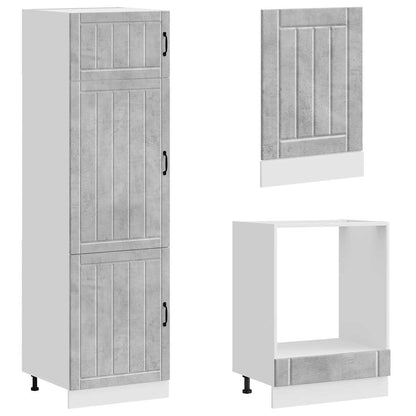 7 Piece Kitchen Cabinet Set "Lucca" Concrete Grey Engineered Wood