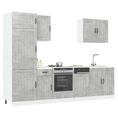 7 Piece Kitchen Cabinet Set Lucca Concrete Grey Engineered Wood
