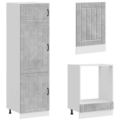 7 Piece Kitchen Cabinet Set "Lucca" Concrete Grey Engineered Wood