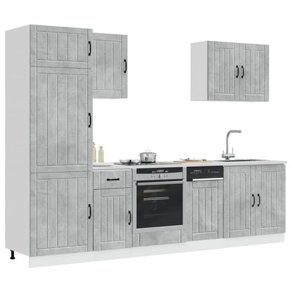 7 Piece Kitchen Cabinet Set "Lucca" Concrete Grey Engineered Wood