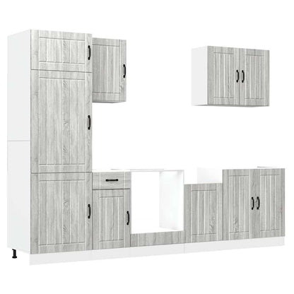 7 Piece Kitchen Cabinet Set Lucca Grey Sonoma Engineered Wood