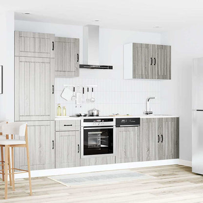7 Piece Kitchen Cabinet Set Lucca Grey Sonoma Engineered Wood