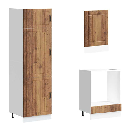 7 Piece Kitchen Cabinet Set Lucca Old Wood Engineered Wood