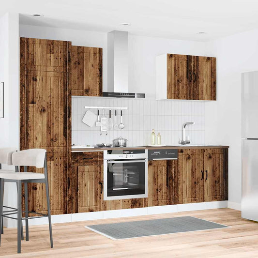 7 Piece Kitchen Cabinet Set "Lucca" Old Wood Engineered Wood