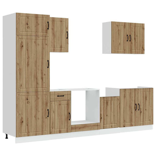 7 Piece Kitchen Cabinet Set "Lucca" Artisan Oak Engineered Wood