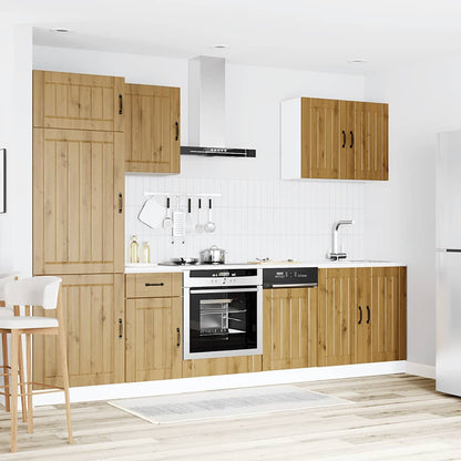 7 Piece Kitchen Cabinet Set Lucca Artisan Oak Engineered Wood