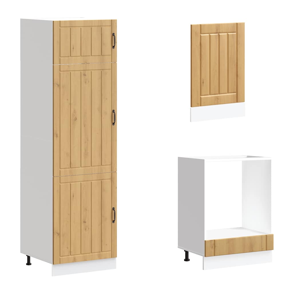7 Piece Kitchen Cabinet Set Lucca Artisan Oak Engineered Wood