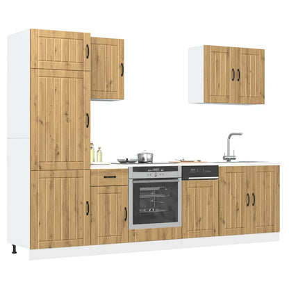 7 Piece Kitchen Cabinet Set Lucca Artisan Oak Engineered Wood