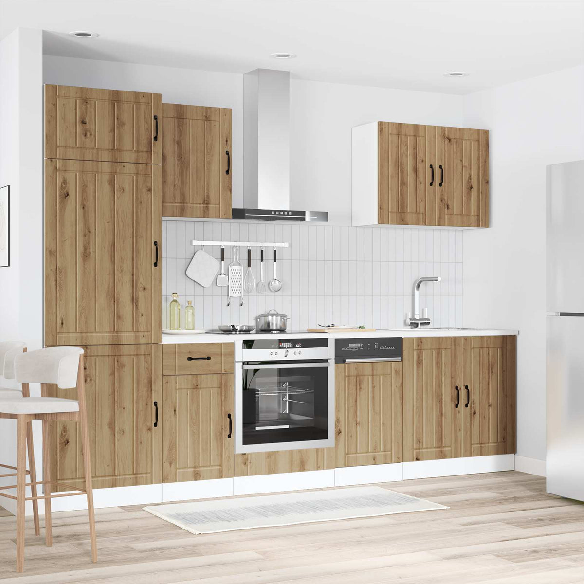7 Piece Kitchen Cabinet Set "Lucca" Artisan Oak Engineered Wood