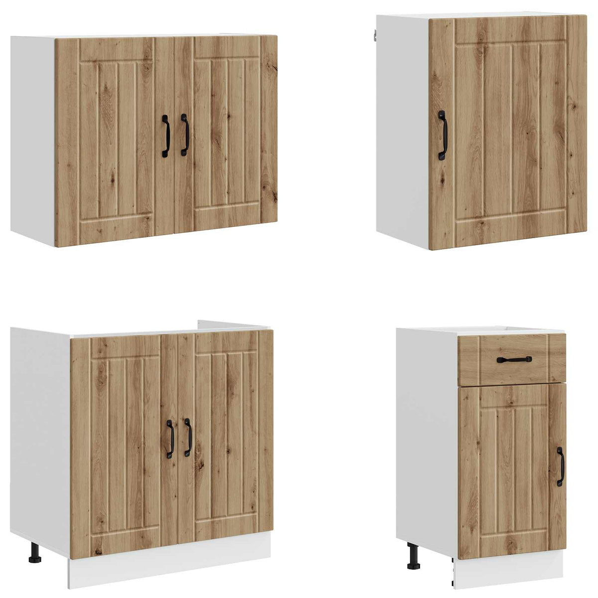 7 Piece Kitchen Cabinet Set "Lucca" Artisan Oak Engineered Wood