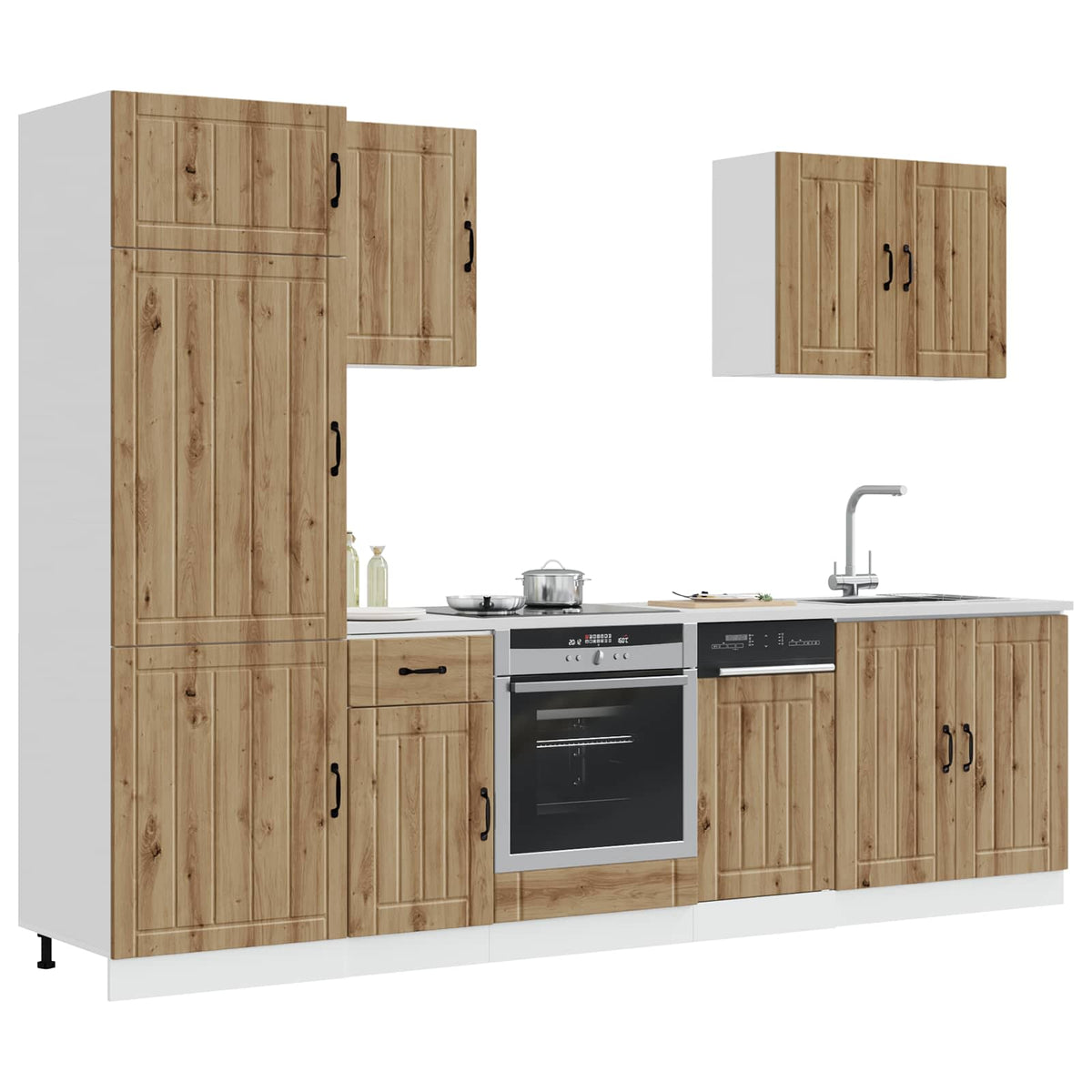 7 Piece Kitchen Cabinet Set "Lucca" Artisan Oak Engineered Wood