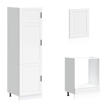 7 Piece Kitchen Cabinet Set Porto White Engineered Wood