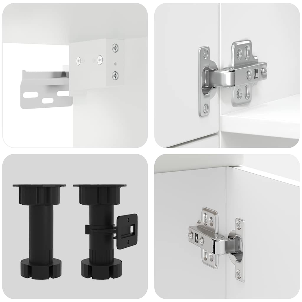 7 Piece Kitchen Cabinet Set Porto White Engineered Wood