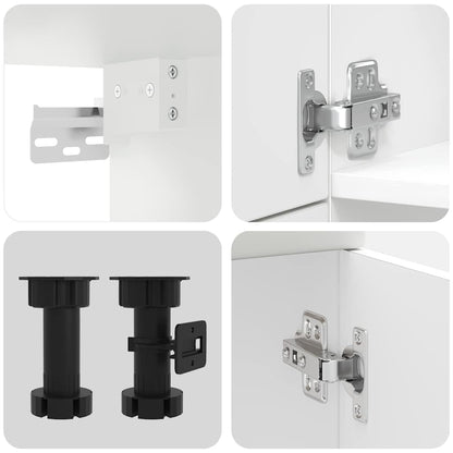 7 Piece Kitchen Cabinet Set Porto White Engineered Wood