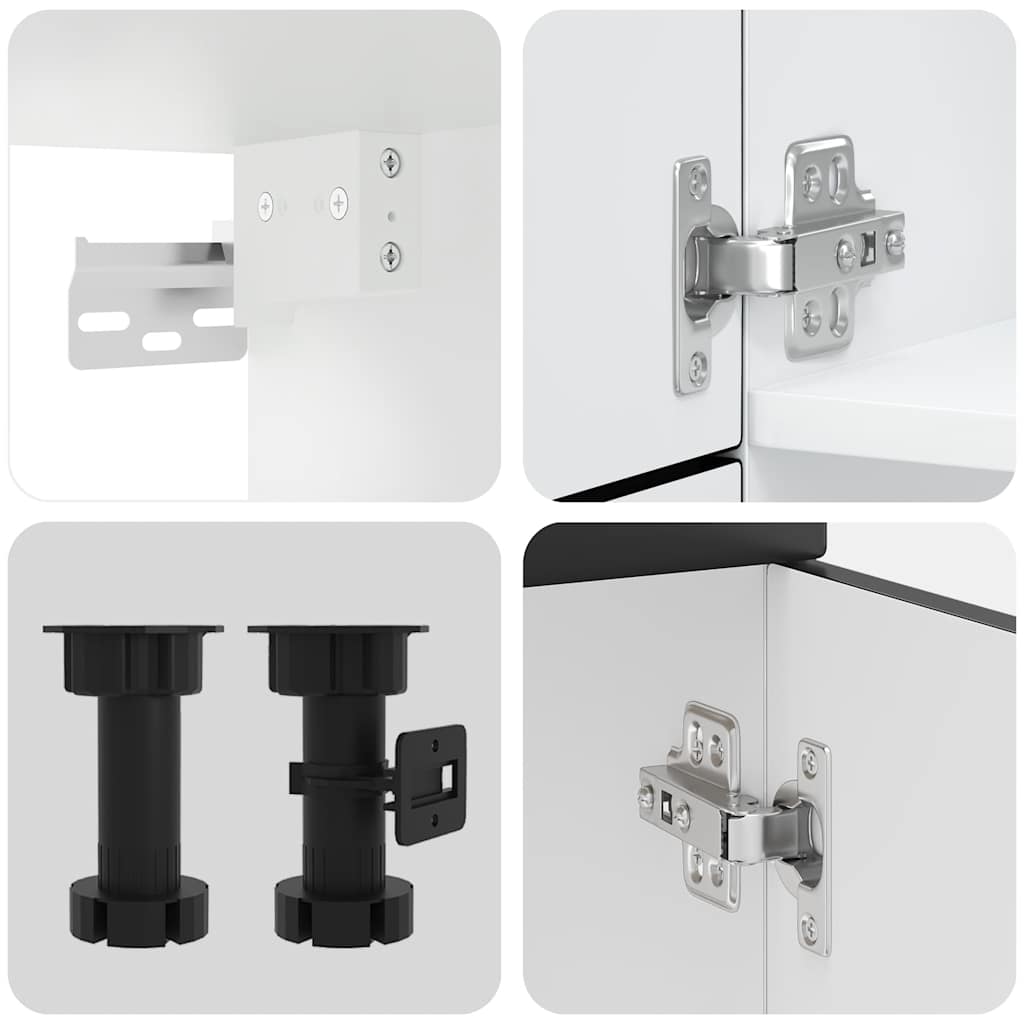 7 Piece Kitchen Cabinet Set Porto Black Engineered Wood