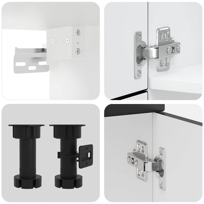 7 Piece Kitchen Cabinet Set Porto Black Engineered Wood