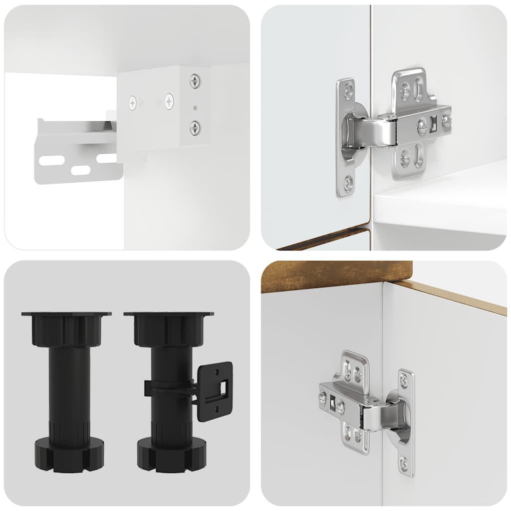 7 Piece Kitchen Cabinet Set Porto Smoked Oak Engineered Wood