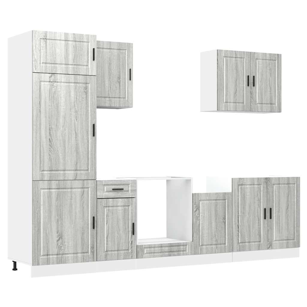 7 Piece Kitchen Cabinet Set Porto Grey Sonoma Engineered Wood