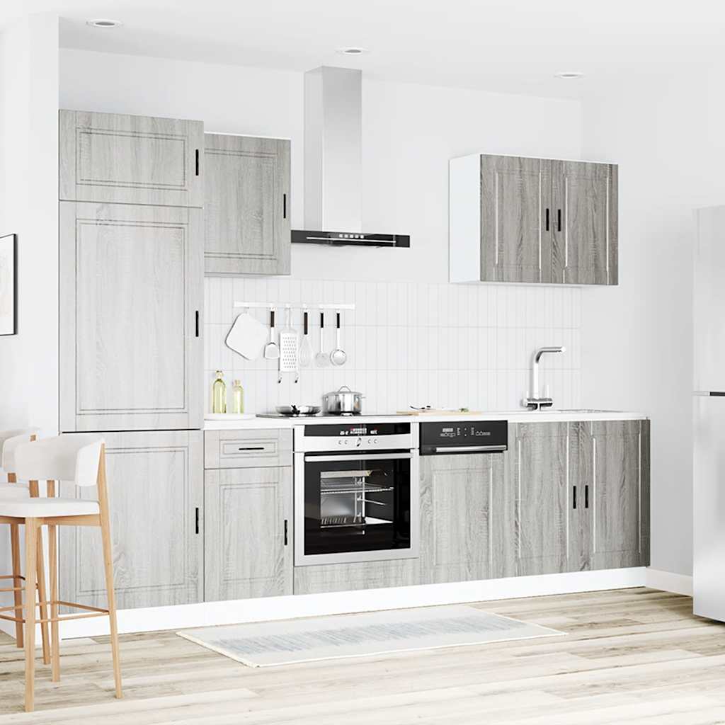 7 Piece Kitchen Cabinet Set Porto Grey Sonoma Engineered Wood
