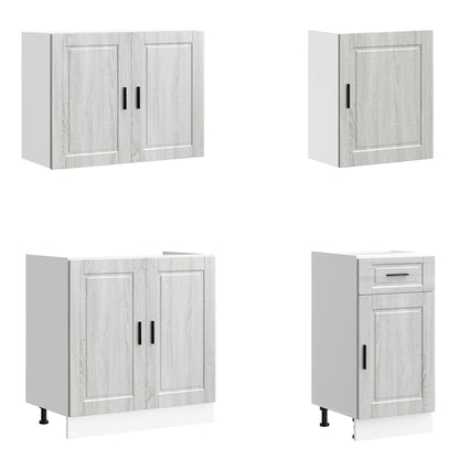 7 Piece Kitchen Cabinet Set Porto Grey Sonoma Engineered Wood