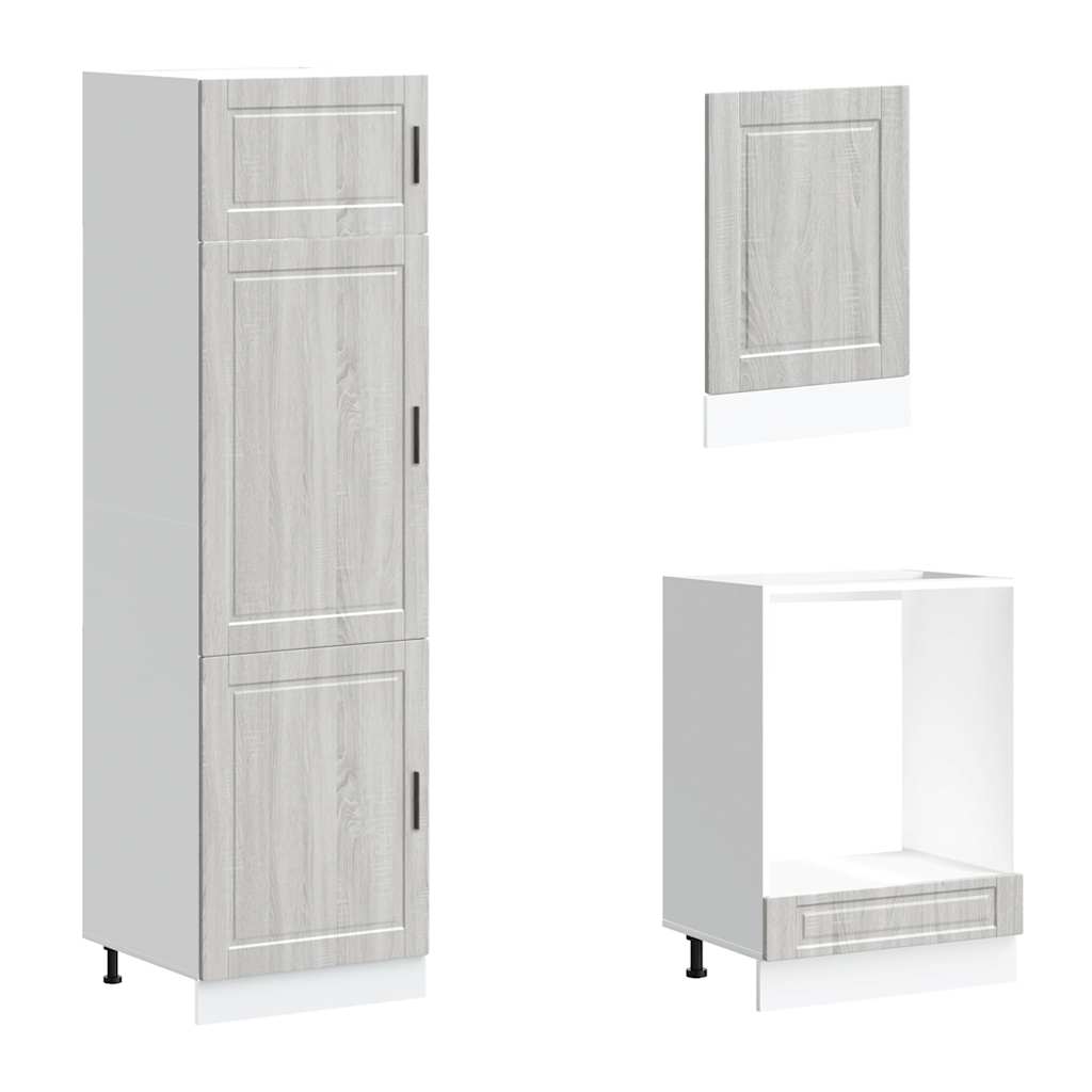 7 Piece Kitchen Cabinet Set Porto Grey Sonoma Engineered Wood