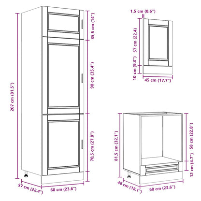 7 Piece Kitchen Cabinet Set Porto Grey Sonoma Engineered Wood