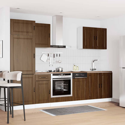 7 Piece Kitchen Cabinet Set Porto Brown Oak Engineered Wood