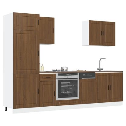 7 Piece Kitchen Cabinet Set Porto Brown Oak Engineered Wood