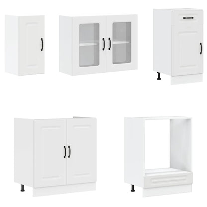 8 Piece Kitchen Cabinet Set Kalmar White Engineered Wood