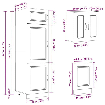 8 Piece Kitchen Cabinet Set Kalmar White Engineered Wood